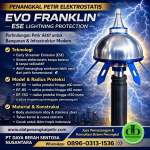 Penangkal Petir Elektrostatis EVO FRANKLIN: Sistem ESE Aktif untuk Proteksi Bangunan Modern