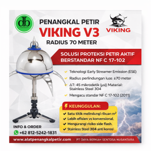 Penangkal Petir Viking V3 Radius 70 Meter
