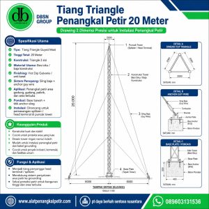 Tiang Triangle Penangkal Petir 20 Meter