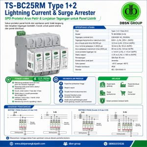 /TS-BC25RM Type 1+2 Lightning Current & Surge Arrester 