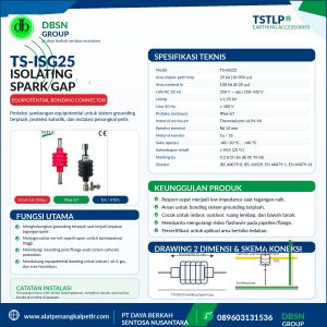 Isolating Spark Gap TS-ISG25 untuk Grounding, Bonding, dan Proteksi Petir