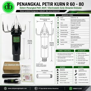 Penangkal Petir Elektrostatik KURN 30 - 40 meter Dus Coklat