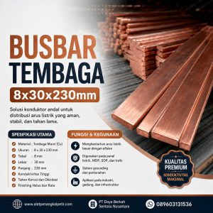 Busbar Tembaga 8x30x230mm:
