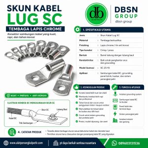Skun Kabel Lug SC Tembaga Lapis Chrome