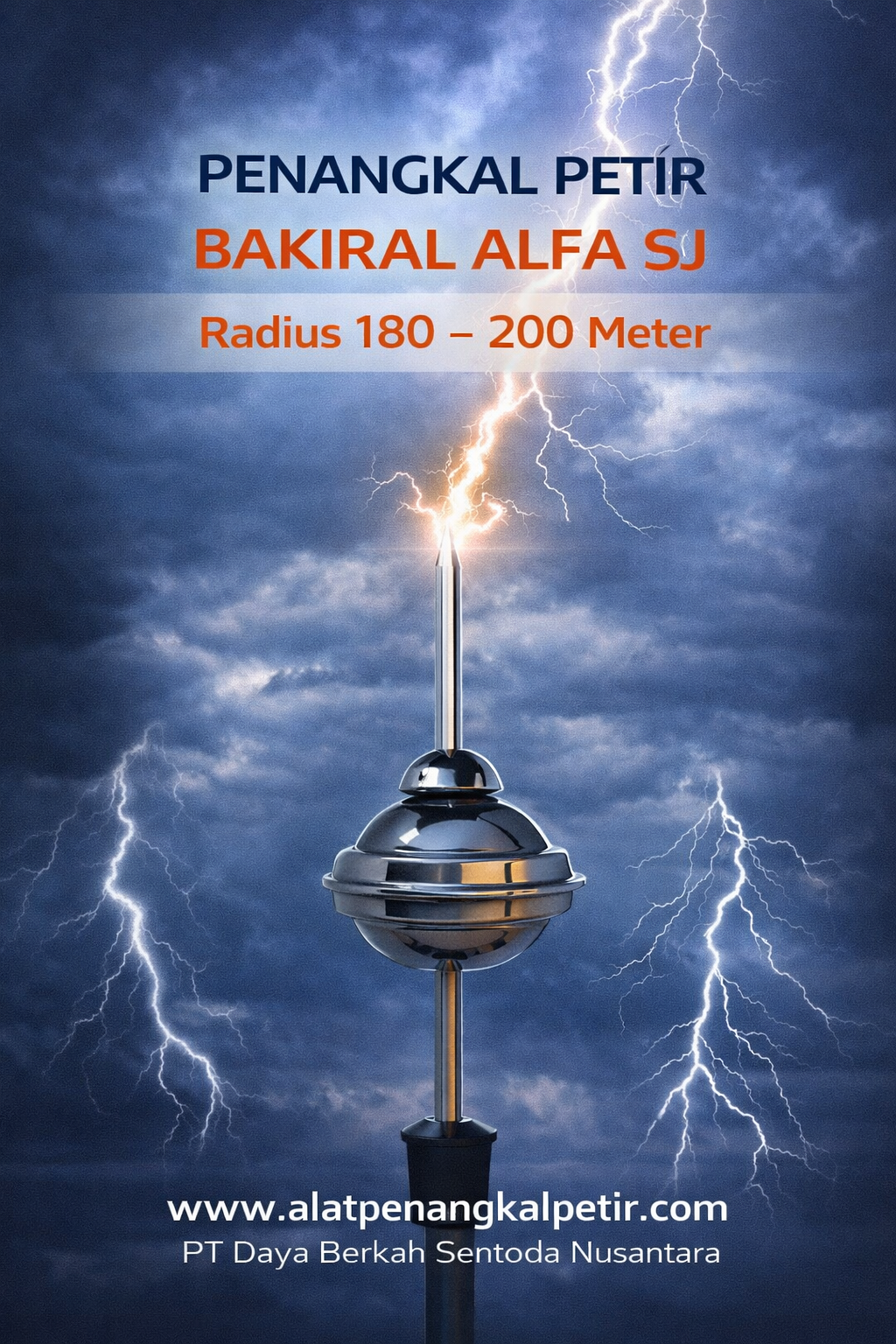 Penangkal Petir Bakiral ZEUS S Radius 180 - 200 Meter - Made In Turky