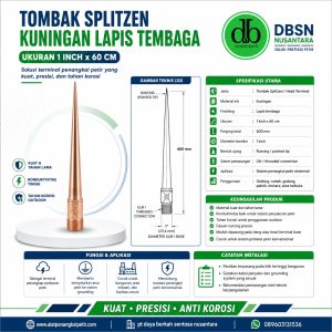 Tombak Splitzen Kuningan Lapis Tembaga Ukuran 1 Inch x 60 cm